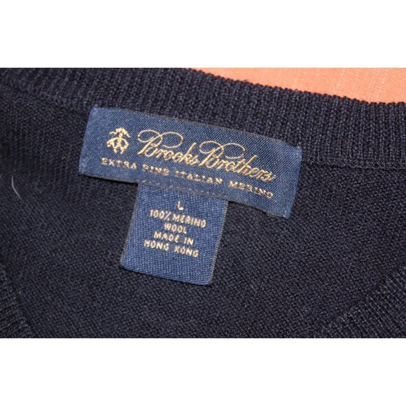 Brooks Brothers Mens Argyle Sweater Vest Black/Burgundy Wool Size L - Picture 4 of 6